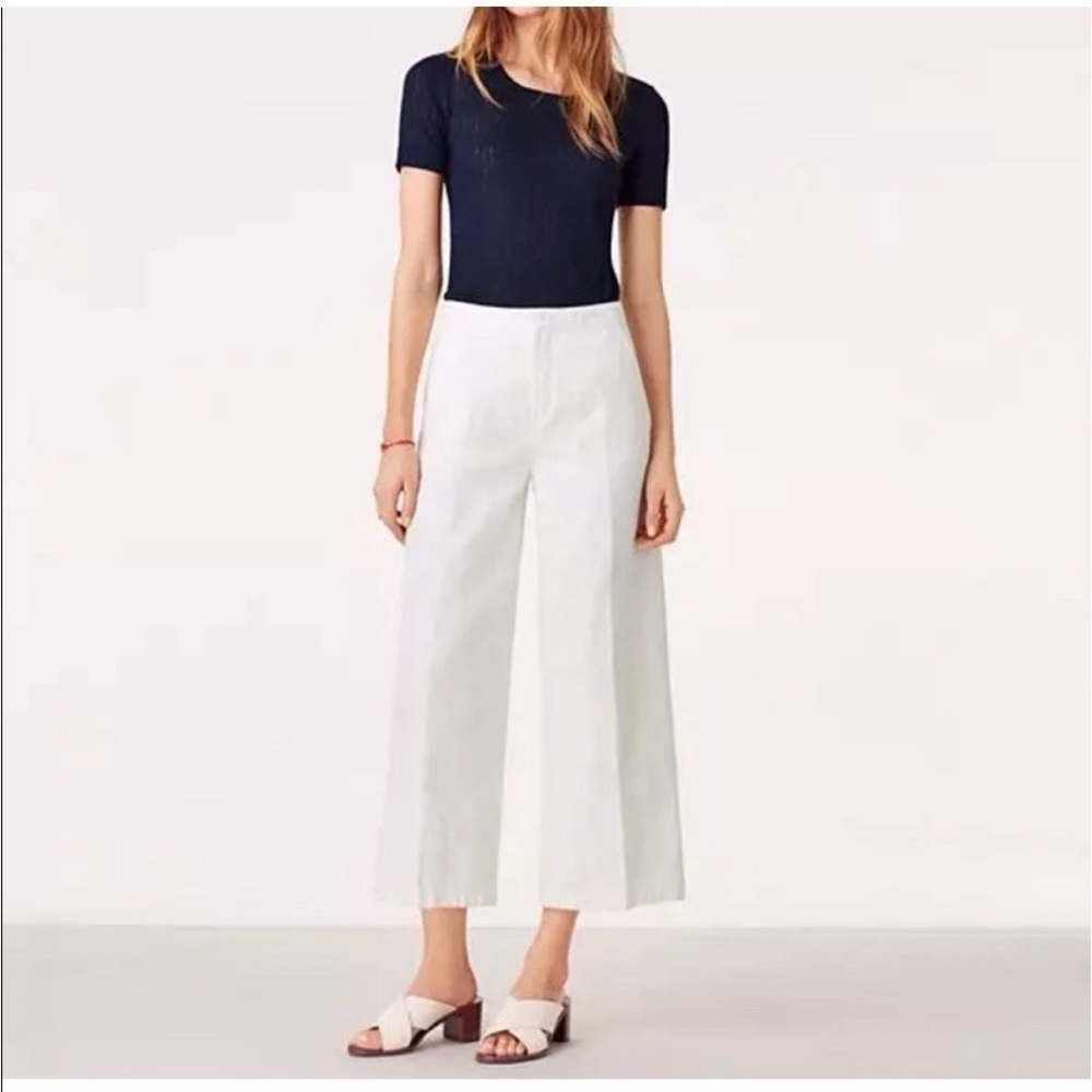 TORY BURCH Jodie Cropped Wide Leg Culotte Pant Jacquard Trouser Sz 26 NEW